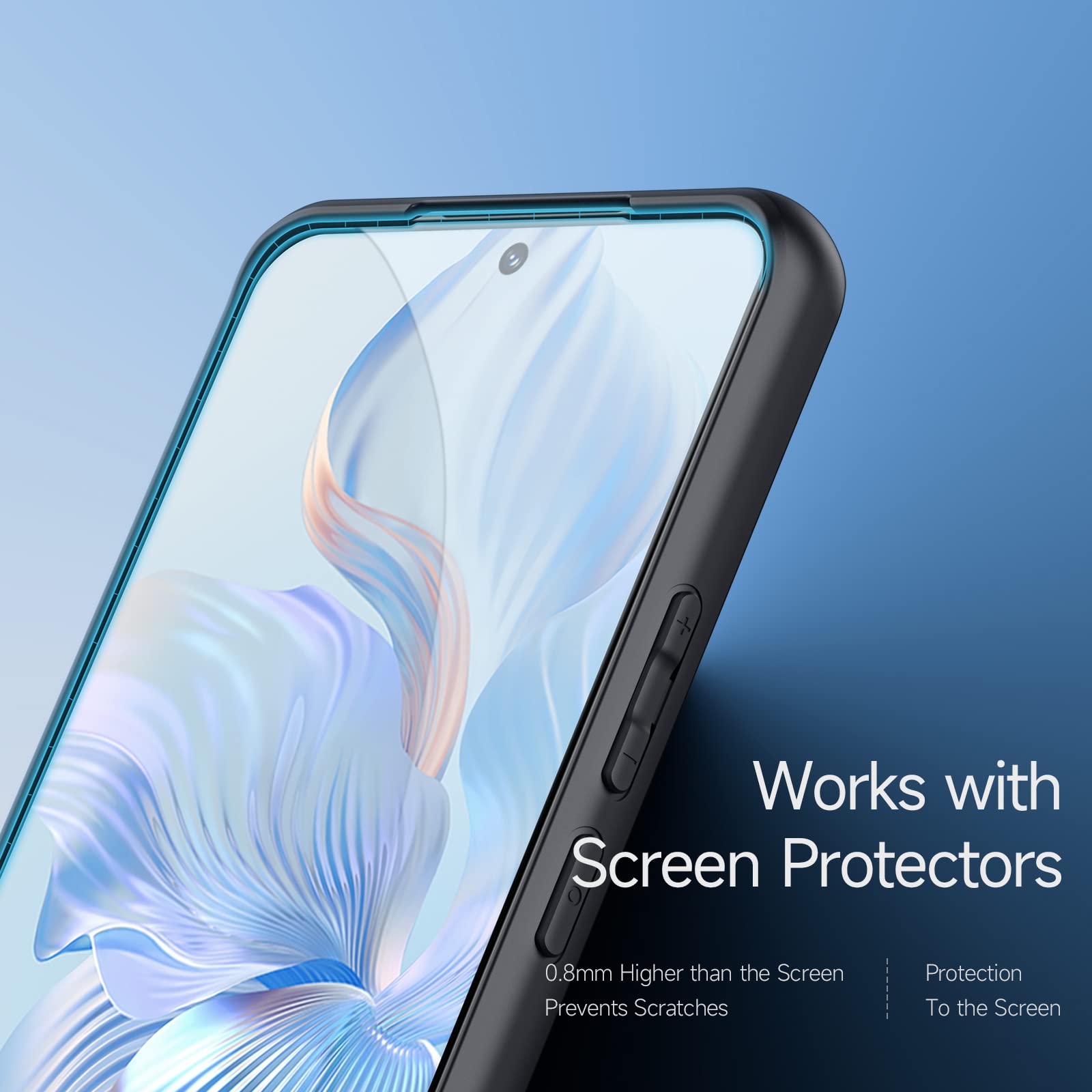 Armor Cover Trasparente Per Honor 90 – Custodia Rigida PC + TPU Morbido, Paraurti Antiurto, Nero - 5