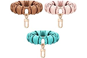 Jadive Stretchy Key Scrunchie Keychain with Multiple Uses