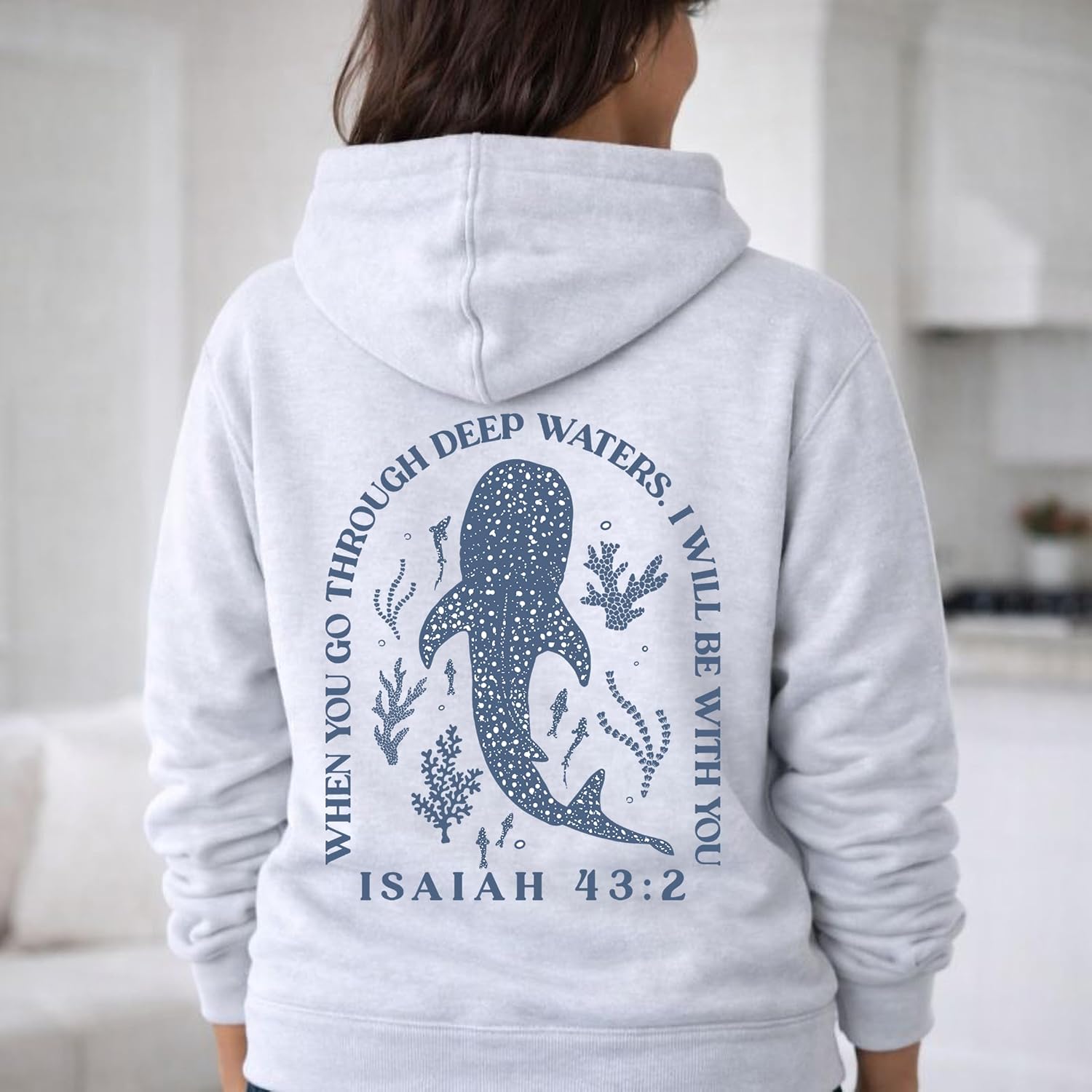 Whale Shark Hoodie Christian Hoodies Christian Sweatshirts for Women Jesus Hoodie Faith Sweatshirt Jesus Sweatshirt