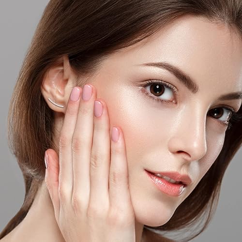 Vista 3 de FINREZIO 6 pares de aretes de aro escalador con circonita cúbica y flecha para mujer, Cobre, Circonia cúbica