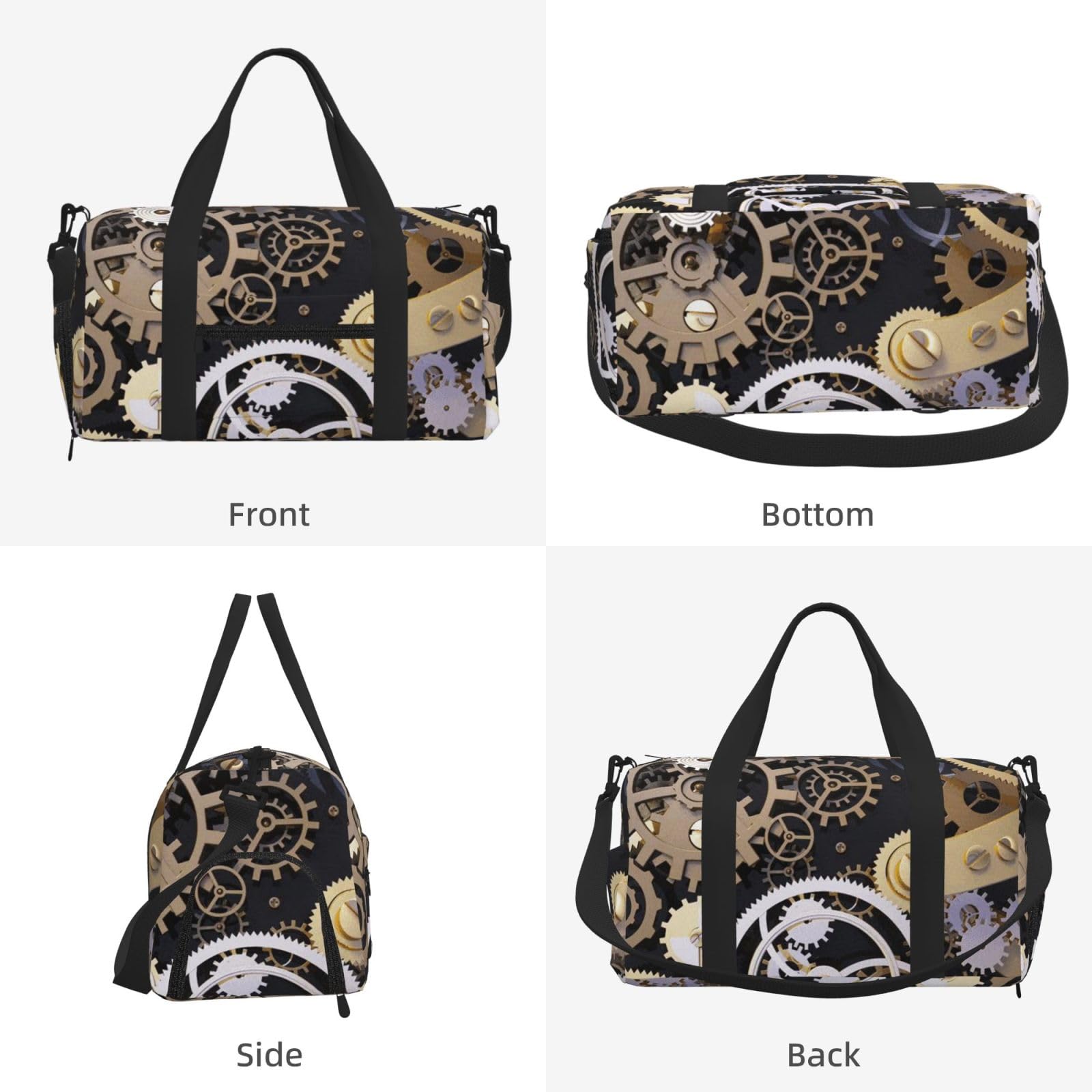 Steampunk mechaniczne przekładnie drukowane ręczna torba sportowa crossbody torba podróżna