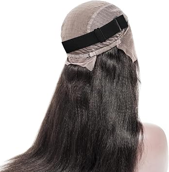 2Pcs Adjustable Elastic Wig Band for Glueless Wig with Non-Slip Silicone Strip Removable Buckles Band for Keeping Wigs in Place Elastic Stretchable Round Top Strap to Secure Cap Accessories(Black)
