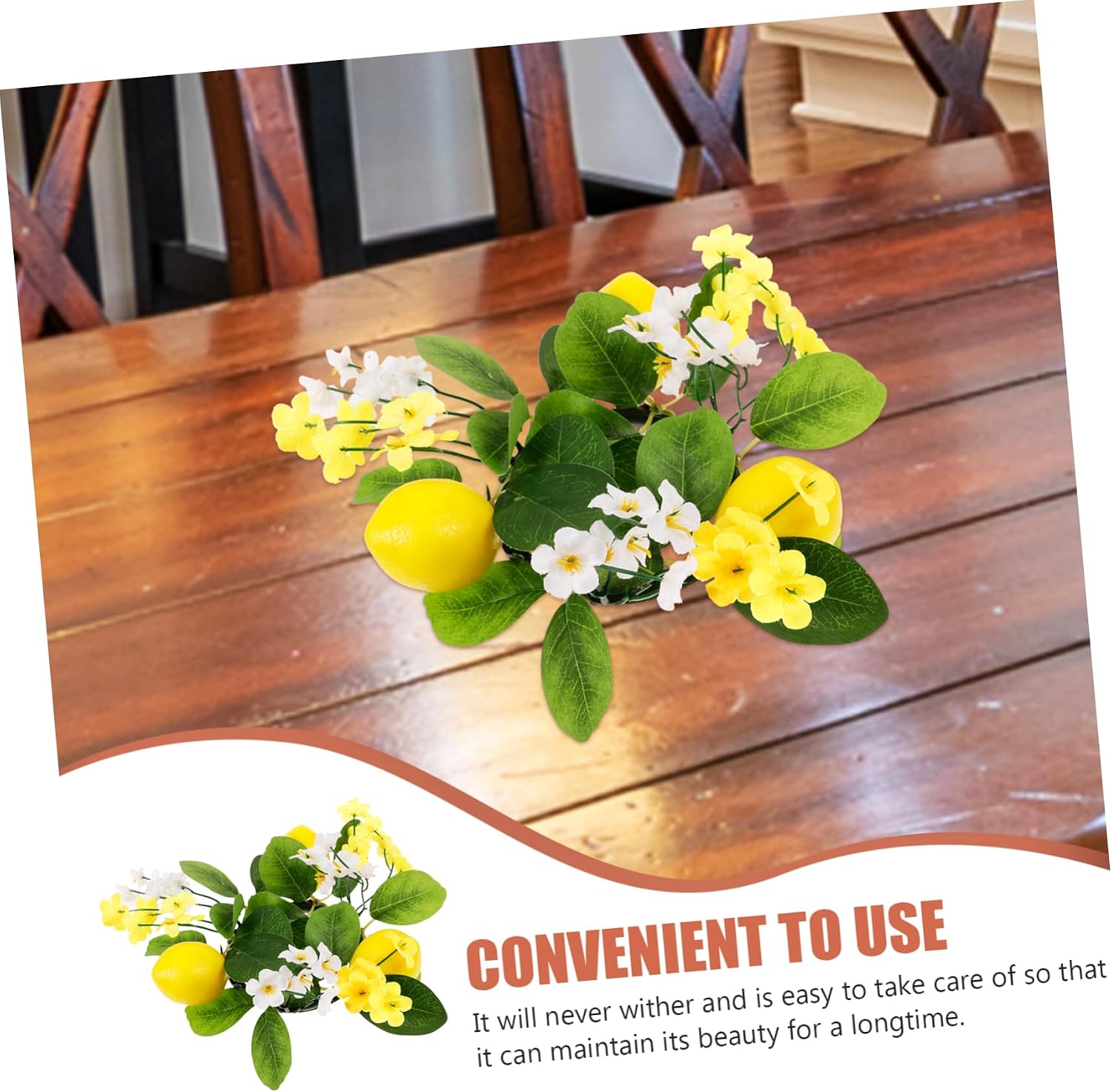 Lemon Candle Rings Wreath Artificial Plant Wreath Decorative Accessory