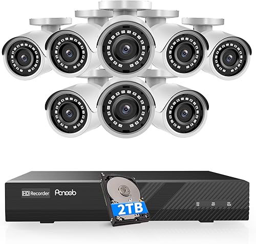 Miniatura 14 de Sistema de cámara de seguridad NVR de 5 MP, 6 cámaras IP PoE con cable para exteriores con micrófono, detección de personas AI, NVR de 8 canales de