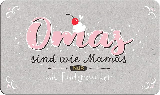 H:) PPY life Deseczka do krojenia Oma: "Omas sind wie Mamas, nur mit Pudru", wysokość: 14, 3 cm, szerokość: 23, 3 cm, grubość: 2 mm