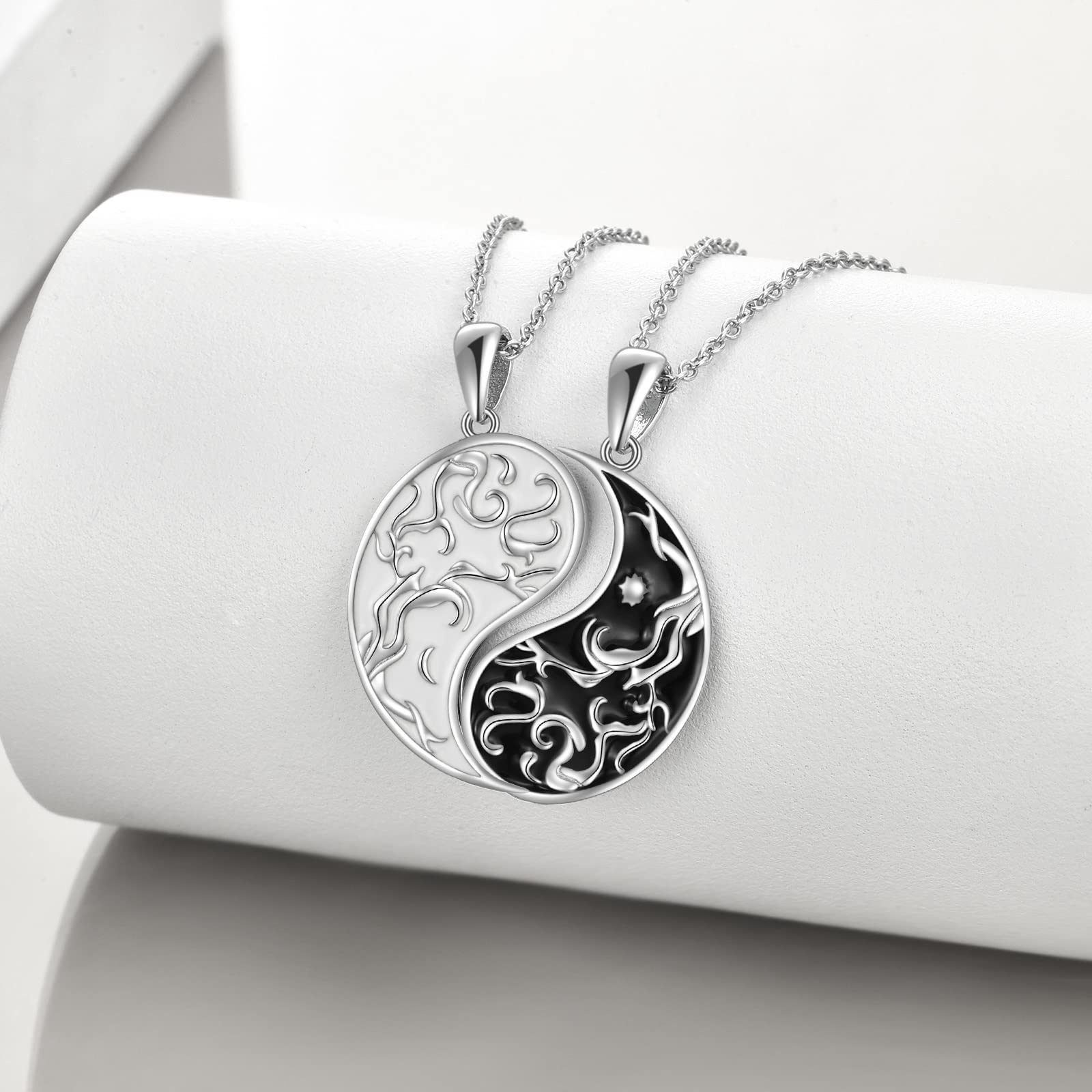 YFN Yin Yang Collana in argento Sterling Albero della Vita Stella Luna Gioielli Regali di coppia per le donne