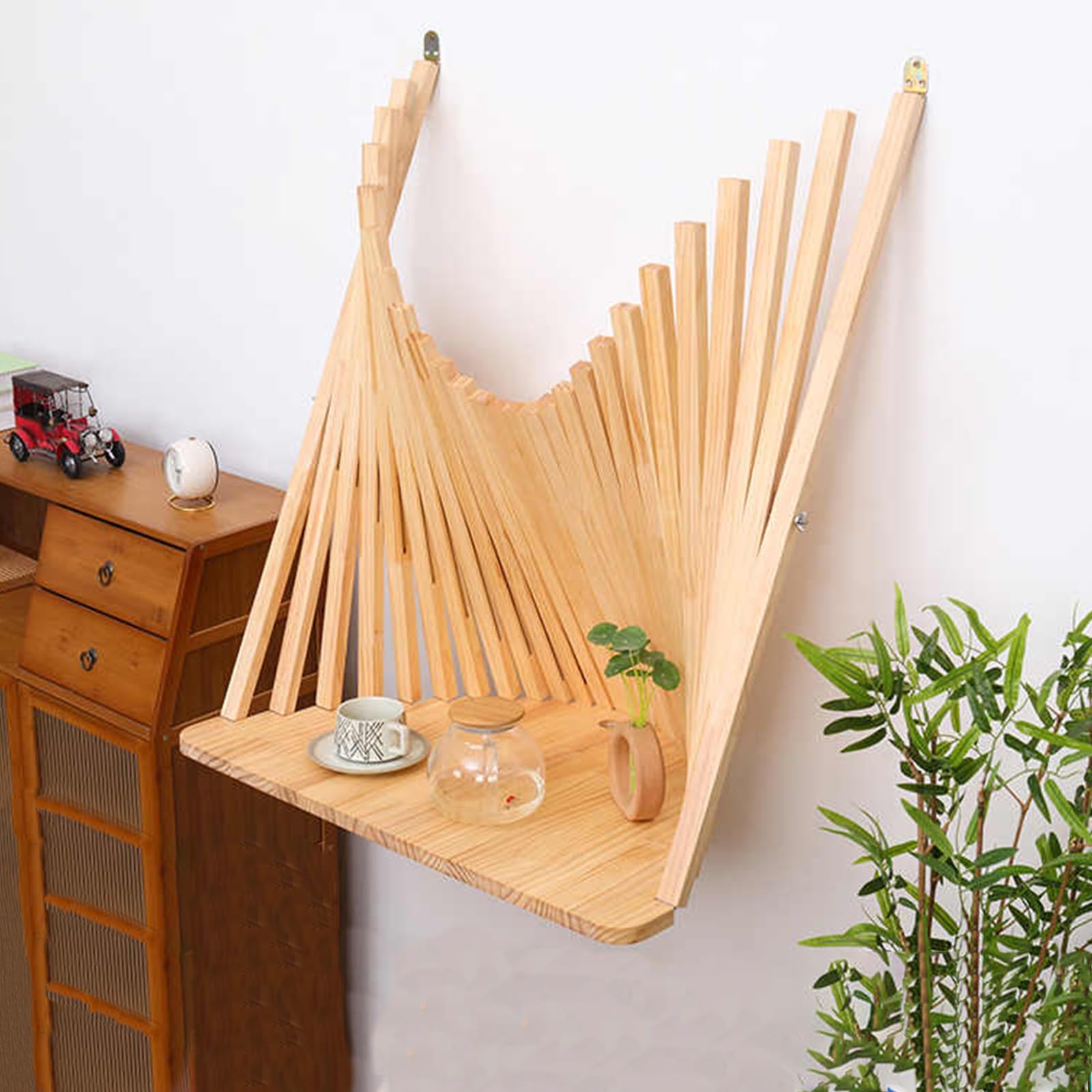 Klappschreibtisch aus Holz,für Arbeitszimmer und Büro, einfach, stilvoll und platzsparend, ideal für Laptops,80 * 60CM/31.50 * 23.62in