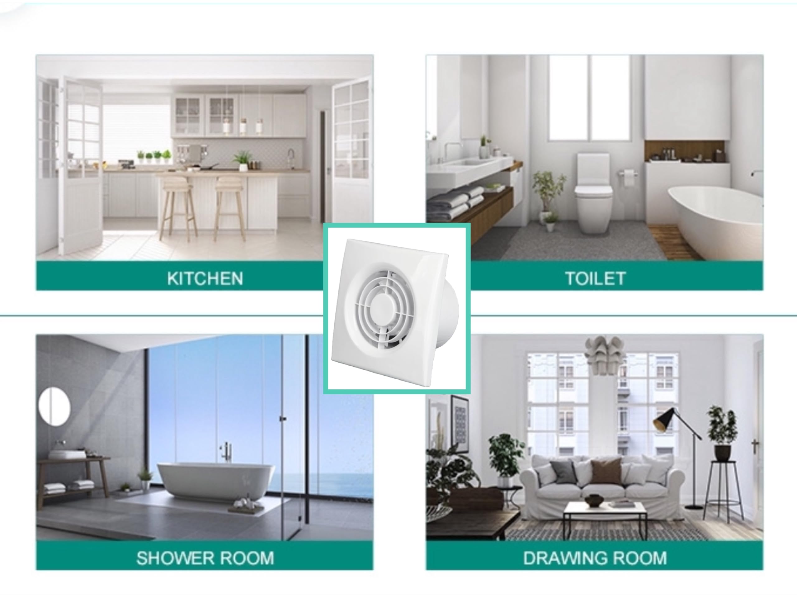 IN-OV_ Ventilateur Extracteur d'Air M100 (pour ø100mm)+ Clapet Anti-Retour, 10W-95m3/h, Salle de Bain, Cuisine, Bureau, WC, VMC, Garantie 2 ANS