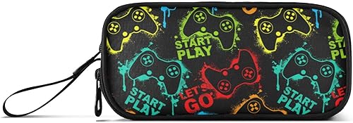 Fisyme Estuche colorido para lápices de videojuegos de gran capacidad, estuche para bolígrafos, bolsa de maquillaje, organizador de papelería, para