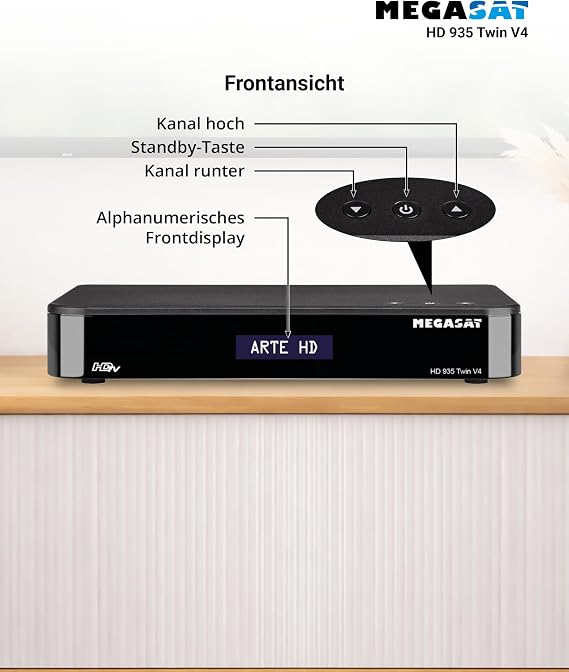 Megasat HD 935 Twin V4 - Twin Satellite Receiver PVR Bluetooth - Black