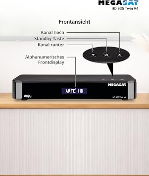 Megasat HD 935 Twin V4 - Twin Satellite Receiver PVR Bluetooth - Black
