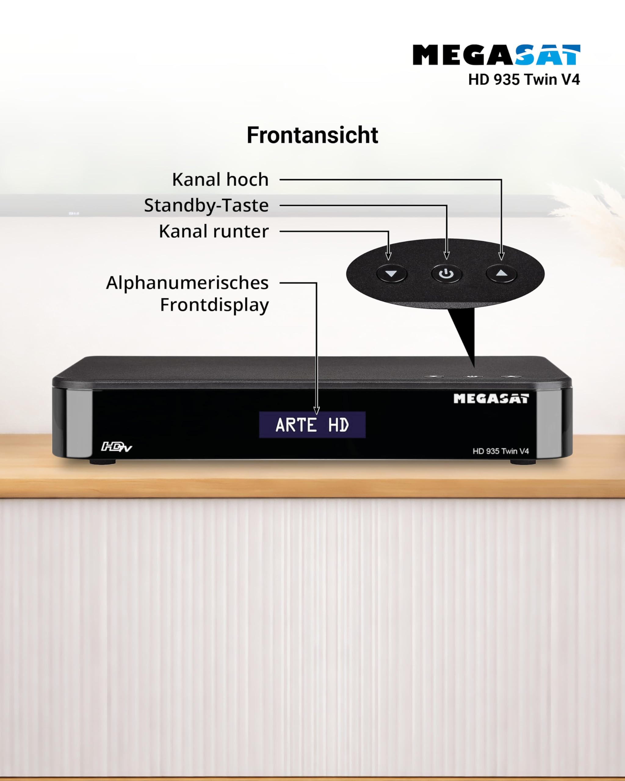 Megasat HD 935 Twin V4 Twin-Sat-Receiver PVR Bluetooth Schwarz 2 Empfänger SAT>IP Client Server