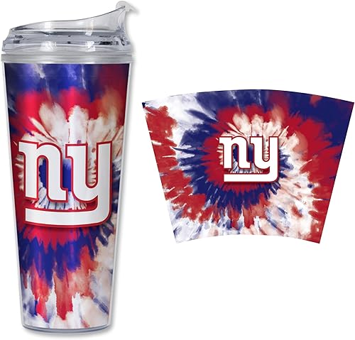 Rico Industries NFL - Vaso de purpurina acrílica de 24 onzas con tapa con bisagras, vaso de doble pared con licencia oficial y popote