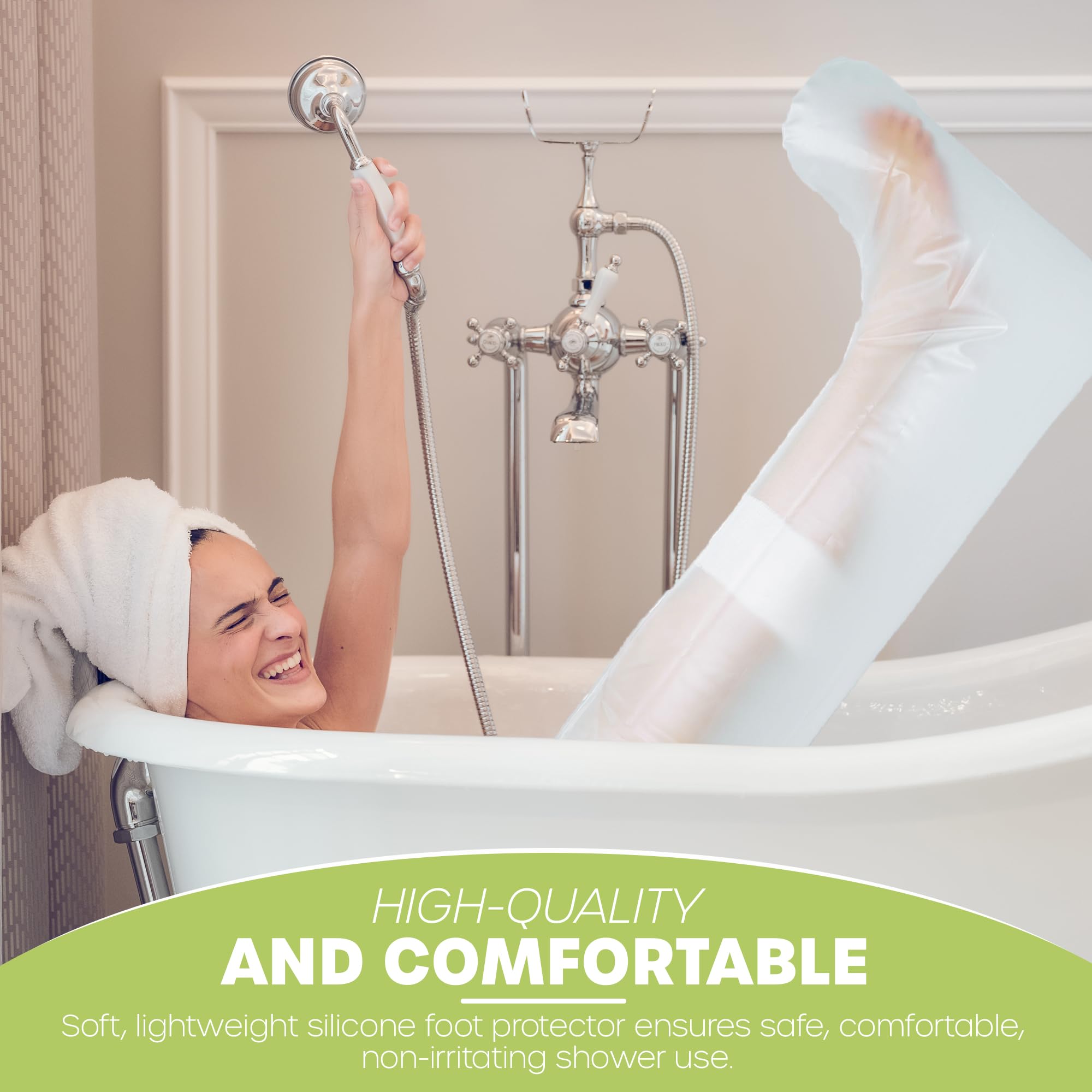 CASTGUARD Premium Silicone Waterproof Shower & Bath Protector (Adult Long Leg) - Image 3