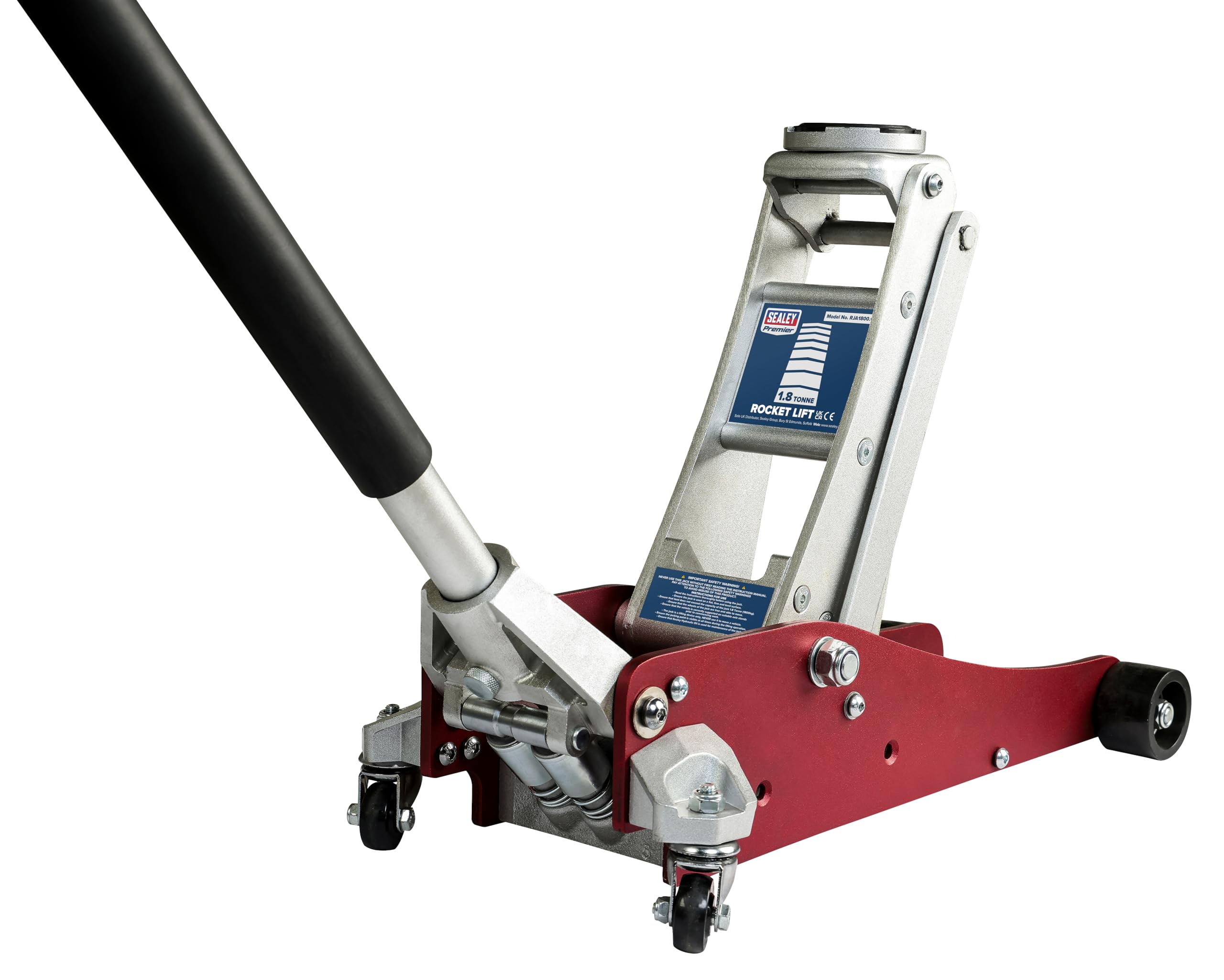 Sealey 1.8 Tonne Aluminium Low Profile Trolley Jack with Rocket Lift - RJA1800