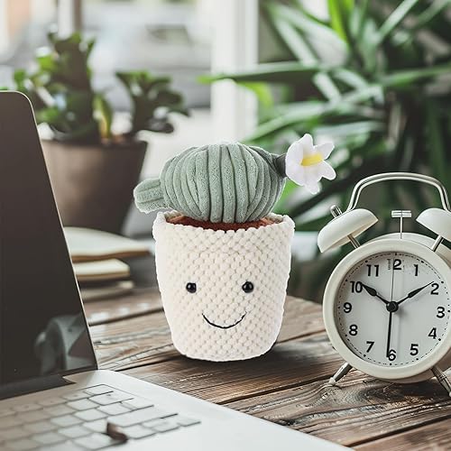 Miniatura 2 de Apricot Lamb Peluche suave de planta de cactus, maceta verde de peluche, peluche Kawaii para niños