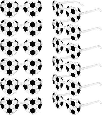 Pibupibu 12/24 Pack Volleyball Softball Football Soccer Gifts for Team Coach Heart Sunglasses Bulk Sports Party Favor Glasses