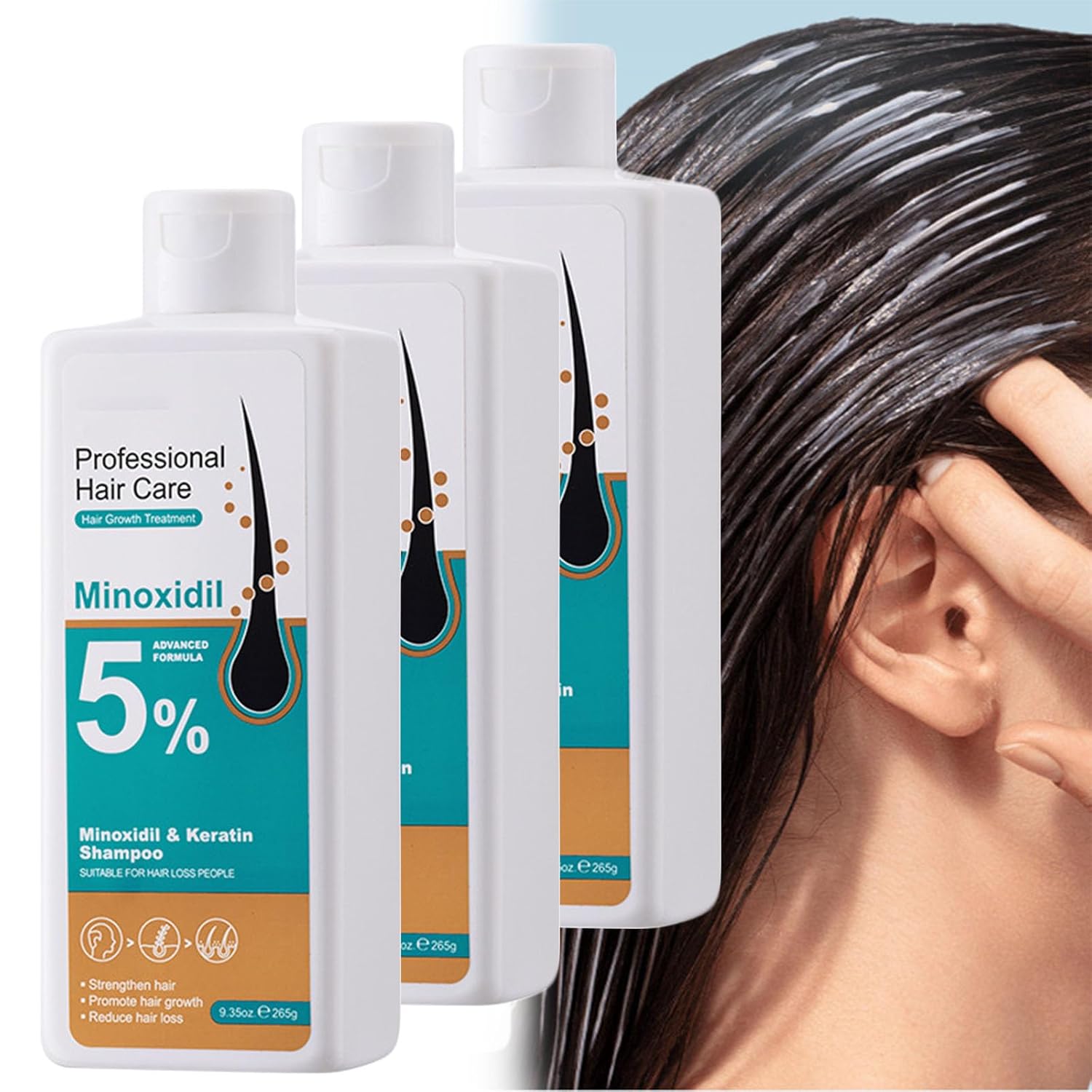 Kormesic 5% Minoxidil Hair Growth Scalp Massage Cream,Professional Hair Care Minoxidil,Anti Hair Loss Treatment with Rosemary Biotin for Men & Women,Fast Regrowth & Strengthens Hair Roots (3-PCS)