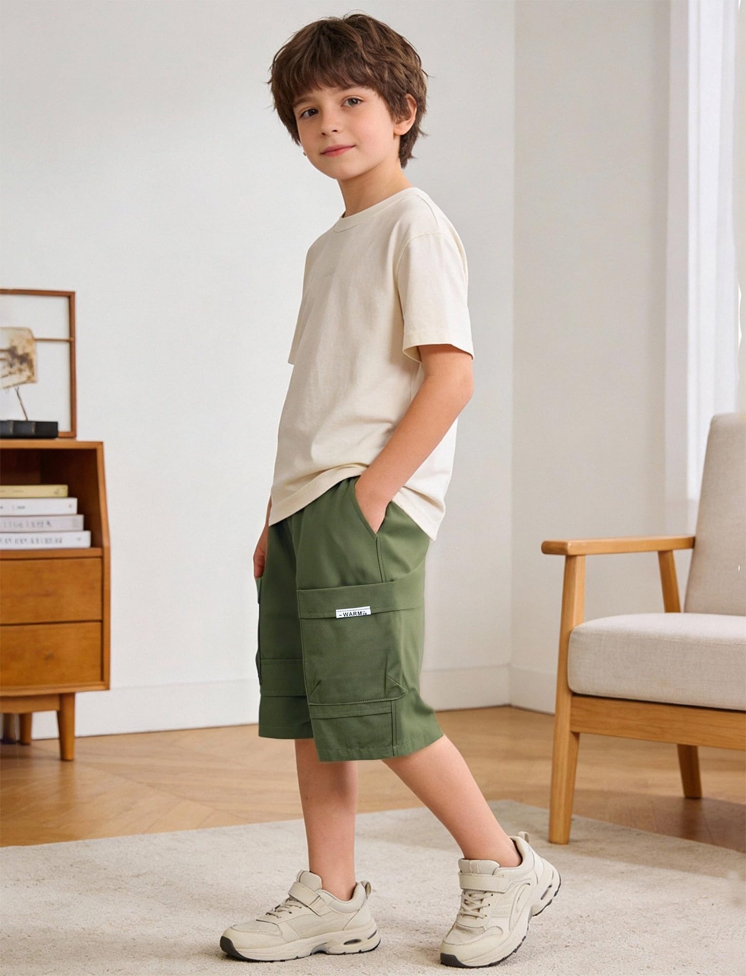 Happy Cherry Chłopięce szorty cargo Y2K styl streetwear z lekką konstrukcją elastyczny pas wiele kieszeni spodenki dla dzieci lato 5-15 lat