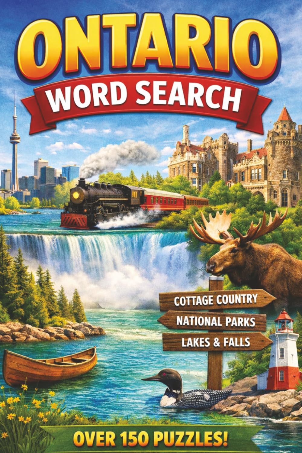 Ontario Word Search Puzzle: 150 Large Print Word Search Puzzles Featuring Ontario Cities, Parks, Landmarks, and Natural Wonders (Canadian Tourist Attractions Word Search)