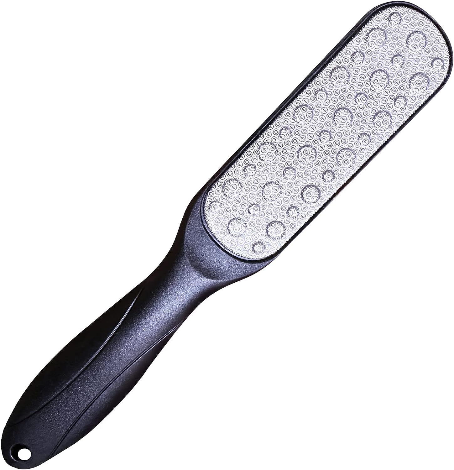 foot file, double sided pedicure foot scrubber scraper callus remover, foot rasp for cracked heel and foot corn removal, dead skin exfoliator for feet (black)