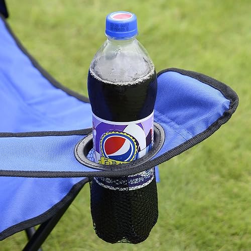 Miniatura 5 de Silla plegable portátil de 2 asientos para exteriores con sombrilla extraíble azul [Stock de EE. UU.]