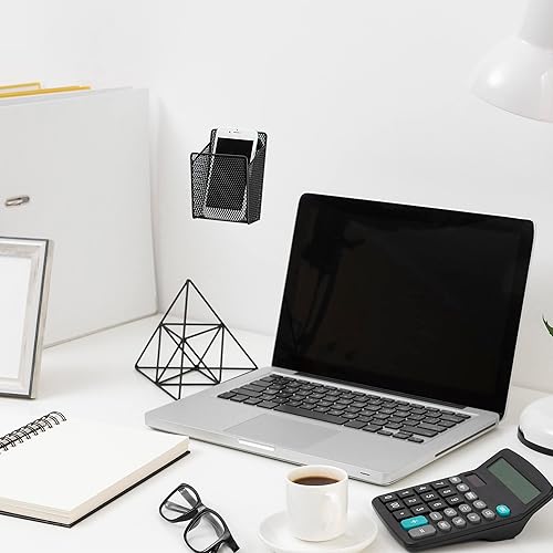 Miniatura 7 de Performore Soporte magnético de malla metálica para bolígrafos, soporte para lápices de acero inoxidable negro con imanes, organizador de