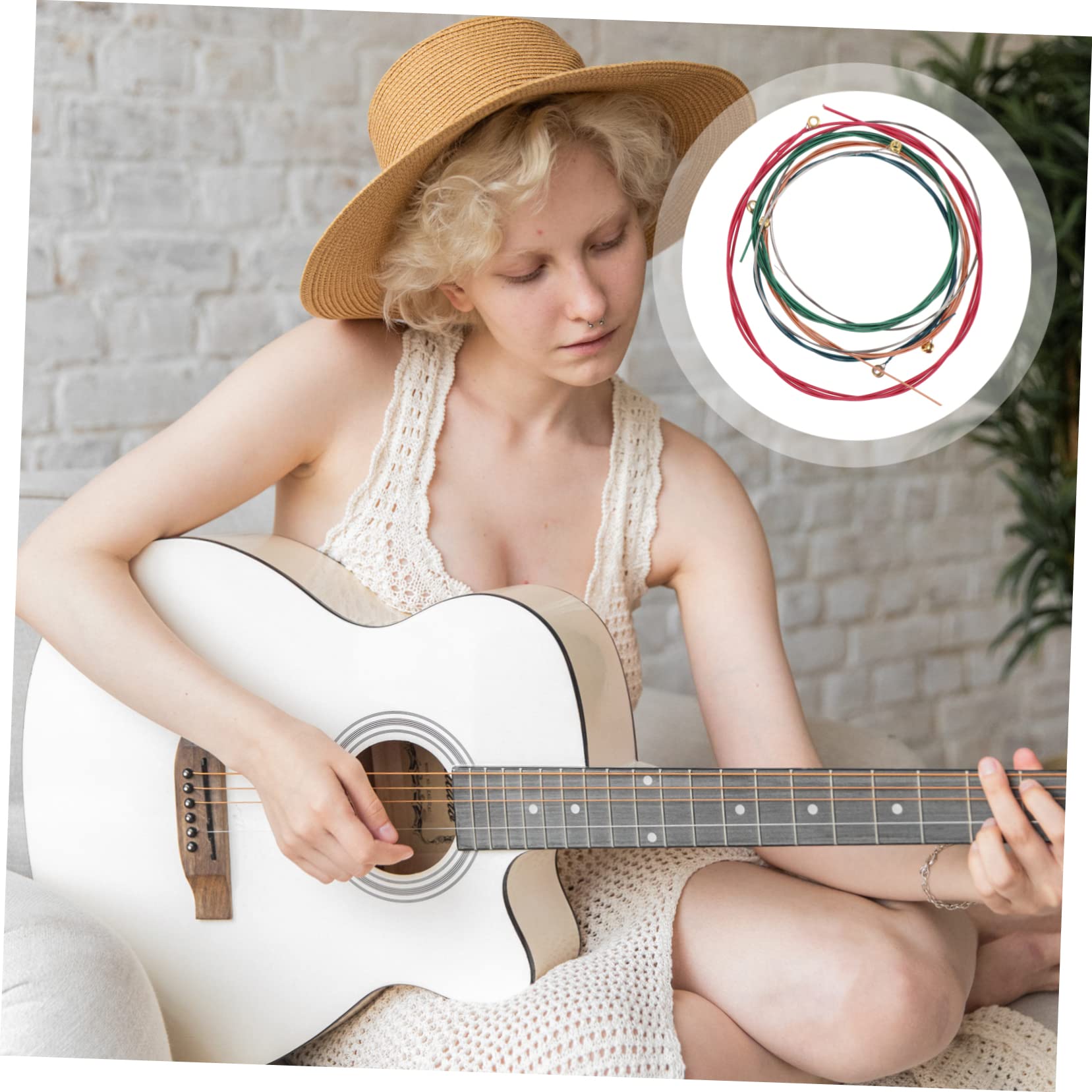 ifundom Guitar Strings Replacement Set 6pcs Acoustic Guitar Strings Medium Tension