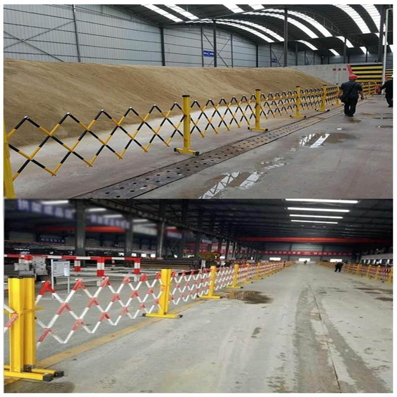 Barrera de Seguridad, barandilla de tráfico retráctil - Barrera de Seguridad móvil, Valla eléctrica Plegable para Control de multitudes y gestión del tráfico (Blanco y Rojo, 400 cm).