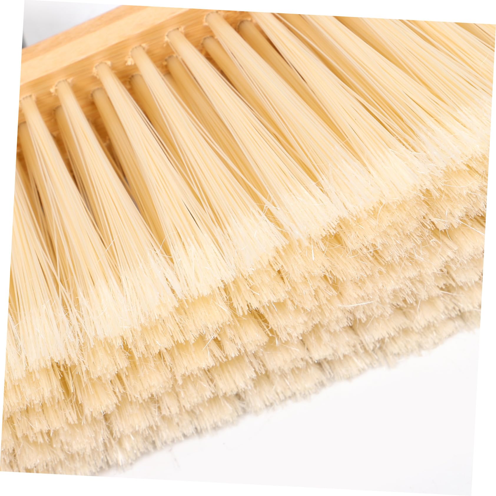 Scopa da Giardino con Setole Rigide e Manico in Acciaio Resistente Spazzola per Pulizia Patio con Testa Larga in Bamboo per Esterni e Interni