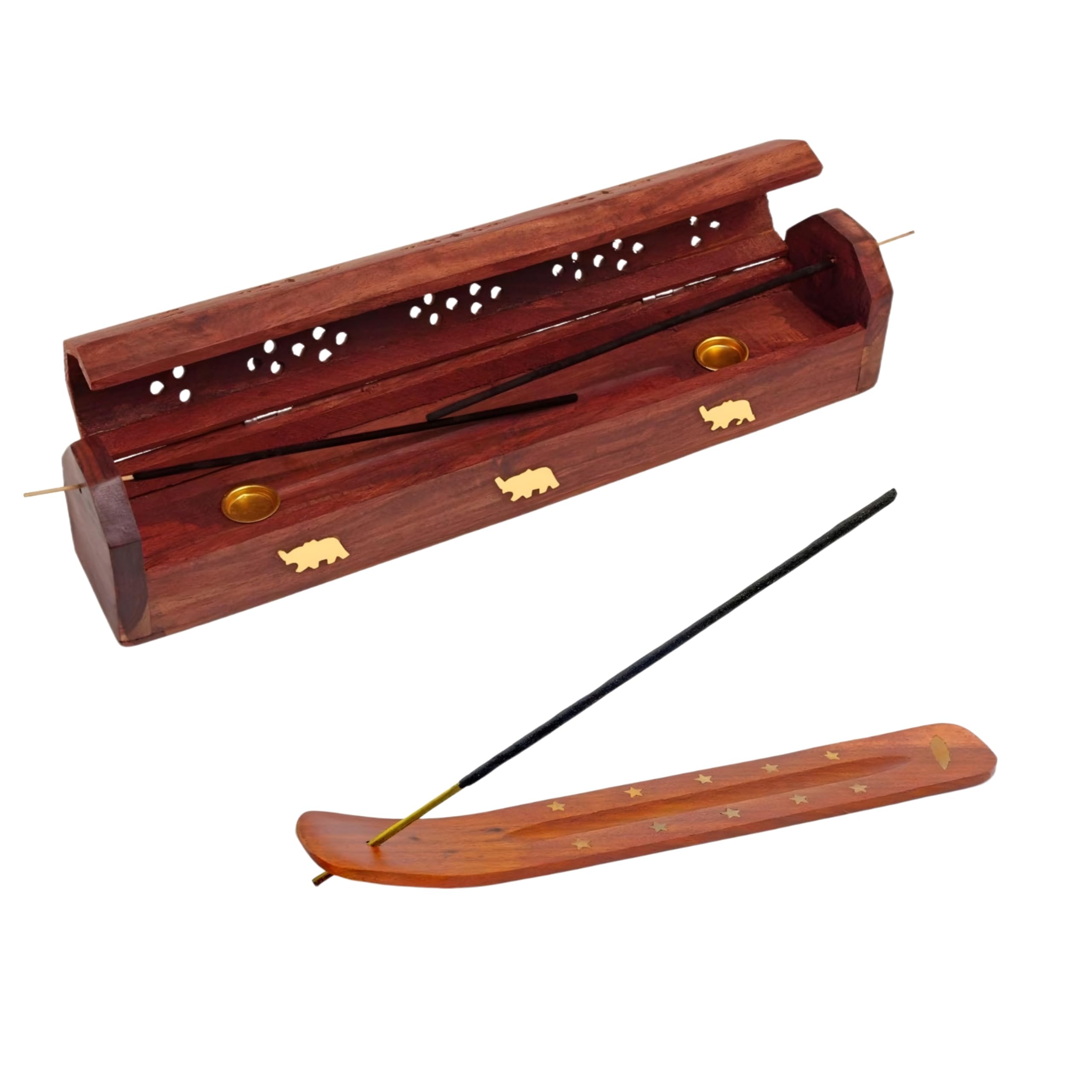 STL Incense Stick Holders - Artisan Ash Catcher Patti & Coffin for Home Fragrance, Meditation, and Decorative Delight | Aroma Stick Holder (Patti + Coffin)