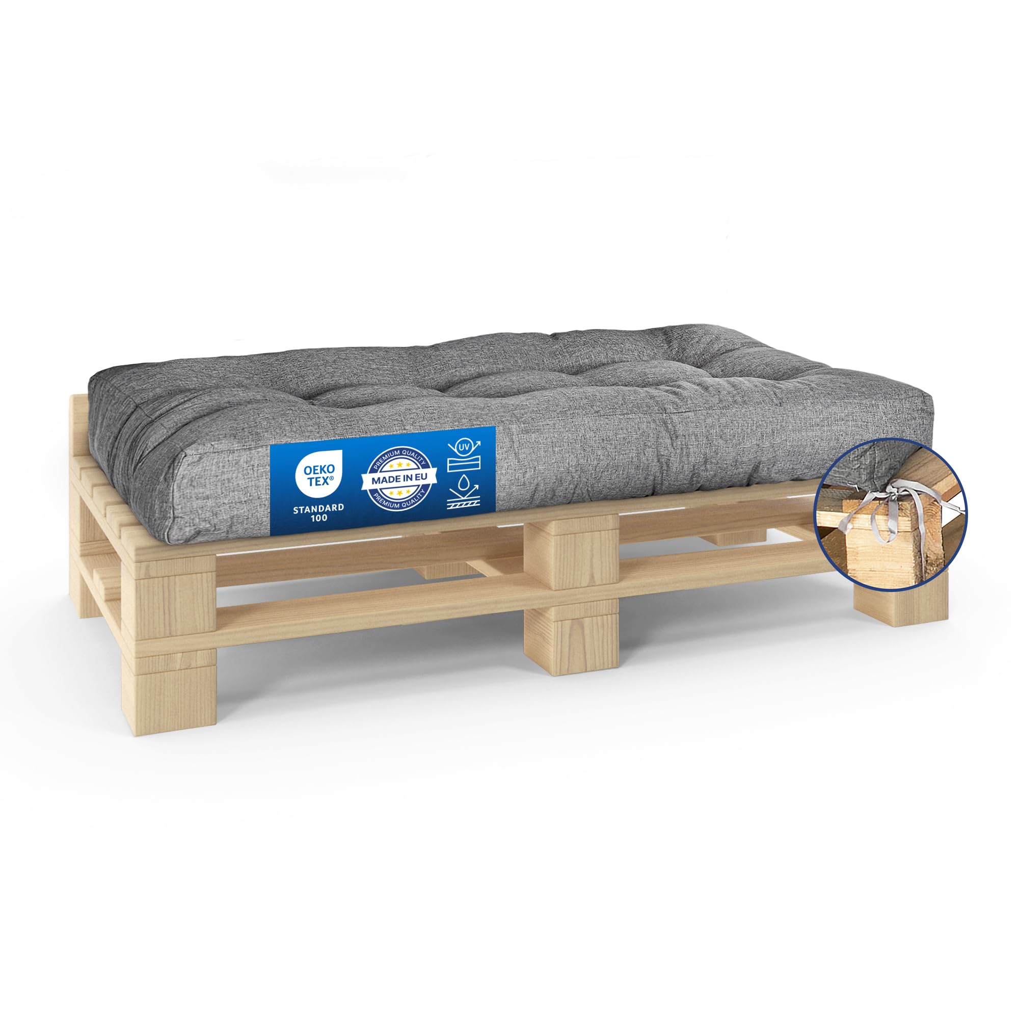 MKS Cuscino Per Pallet, Per Esterni, Con Cinghie Di Tensione