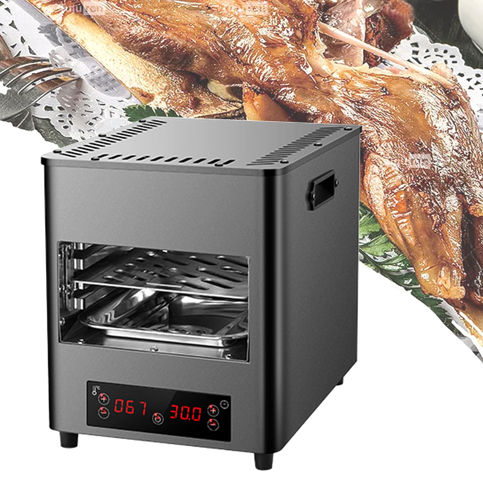UMJIGF 1700W 800? Gourmet Steak Grill - Steakhouse Quality, Controllable Time & Temp, Indoor Electric Steak Broiler,A
