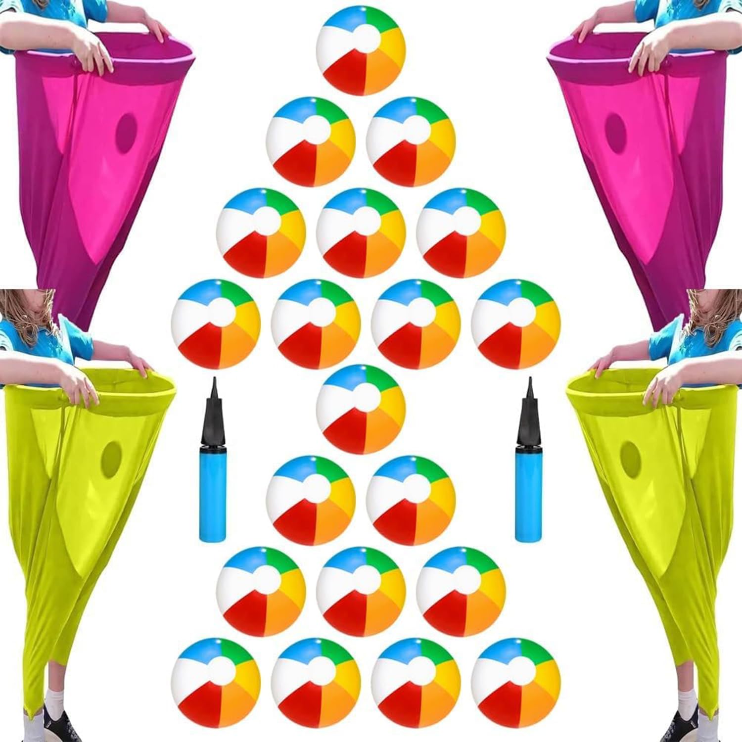 Yard Game Set for Outdoor Fun - Catch Balls with Bouncy Balls and Air Pump, Perfect for Family Reunions and Backyard Parties