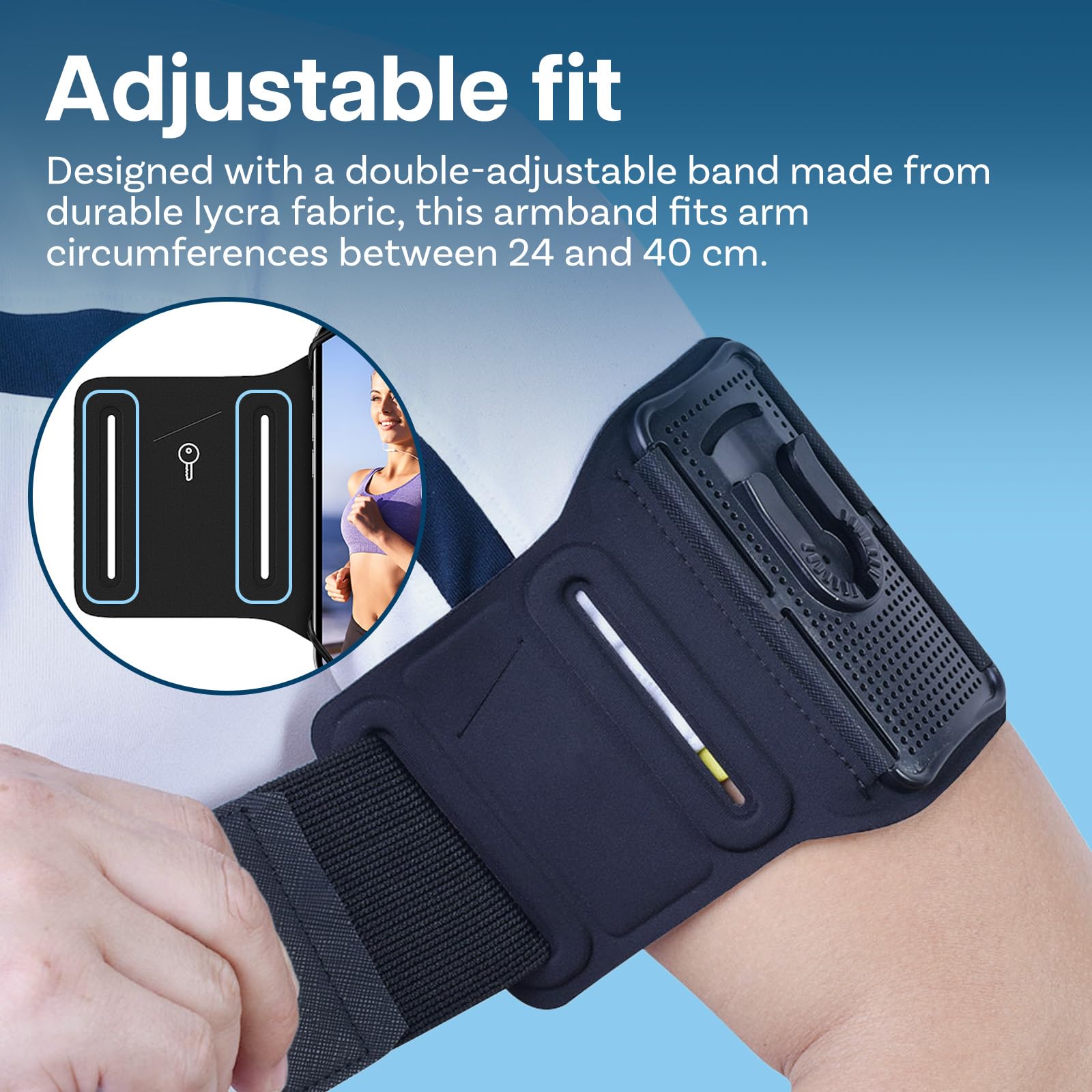 MMOBIEL Sportarmband Handy 360° Drehbares Handy Armband Joggen – Handyhalterung für iPhone 17 16 15 14 13 Pro Max, Samsung Galaxy S26 S25 S24 S23 Serie – Passend für alle 4.5 – 7.5 Zoll Smartphones