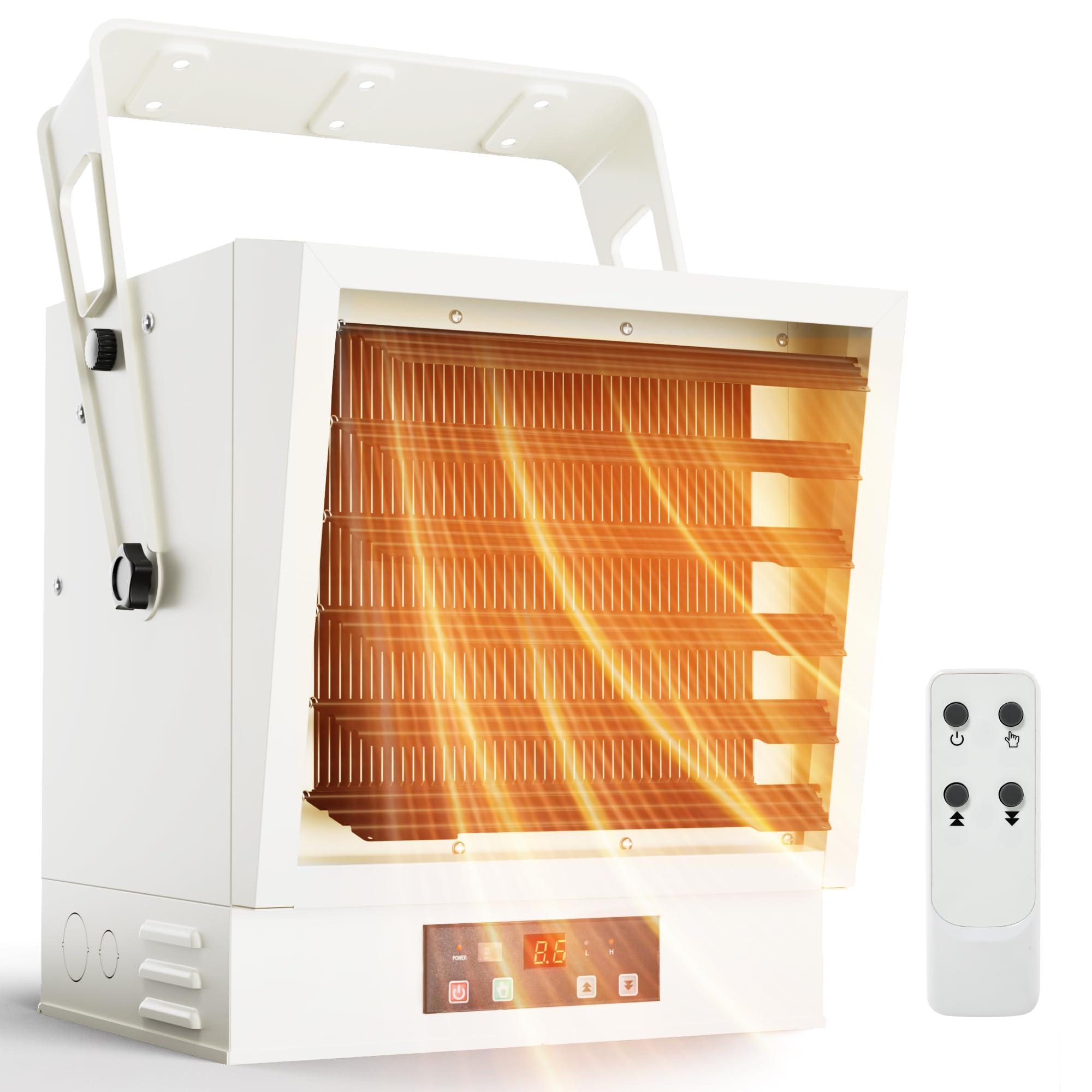 Euhomy Hard-Wired Electric Garage Heater, 240v Ceiling Heater With Remote Control, 10000 Watt Heater With 9 Hour Timer, Overheat Protection ETL Compliant Wall Heater For Garage, Workshop, Warehouse