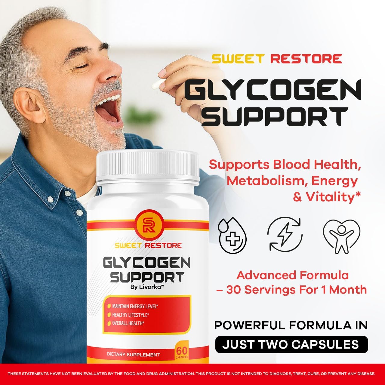 Sweet Restore Glycogen Support, Sweet Restore Capsules, SweetRestore Glycogen Support, Sweetrestore Pills, SweetRestoreGlycogen Support Advanced Formula, 60 Capsules for 1 Month - Image 2