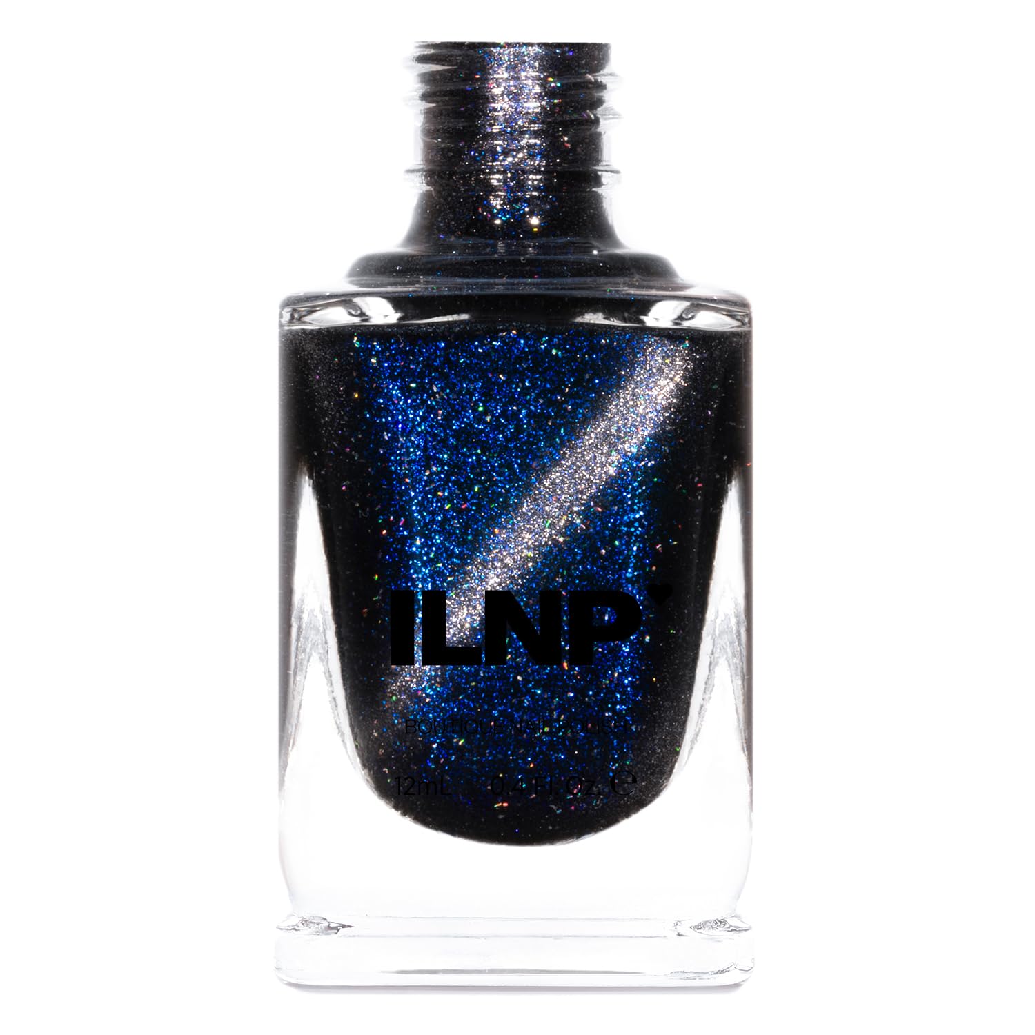 ILNP Darkest Hour - Black-Based Blue Magnetic Shimmer Nail Polish