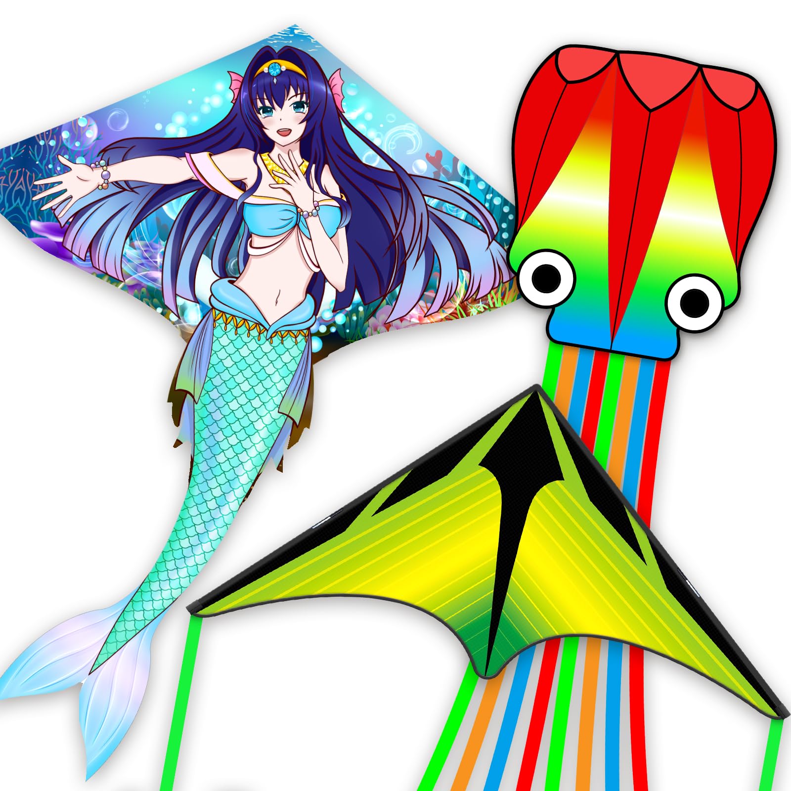 Kites for Adults &amp; Kids Ages 4-8,Beach Kites Easy to Fly for Beginner, with Handle and 328ft Kite String，Best Toy and Gift for Boys &amp; Girls.
