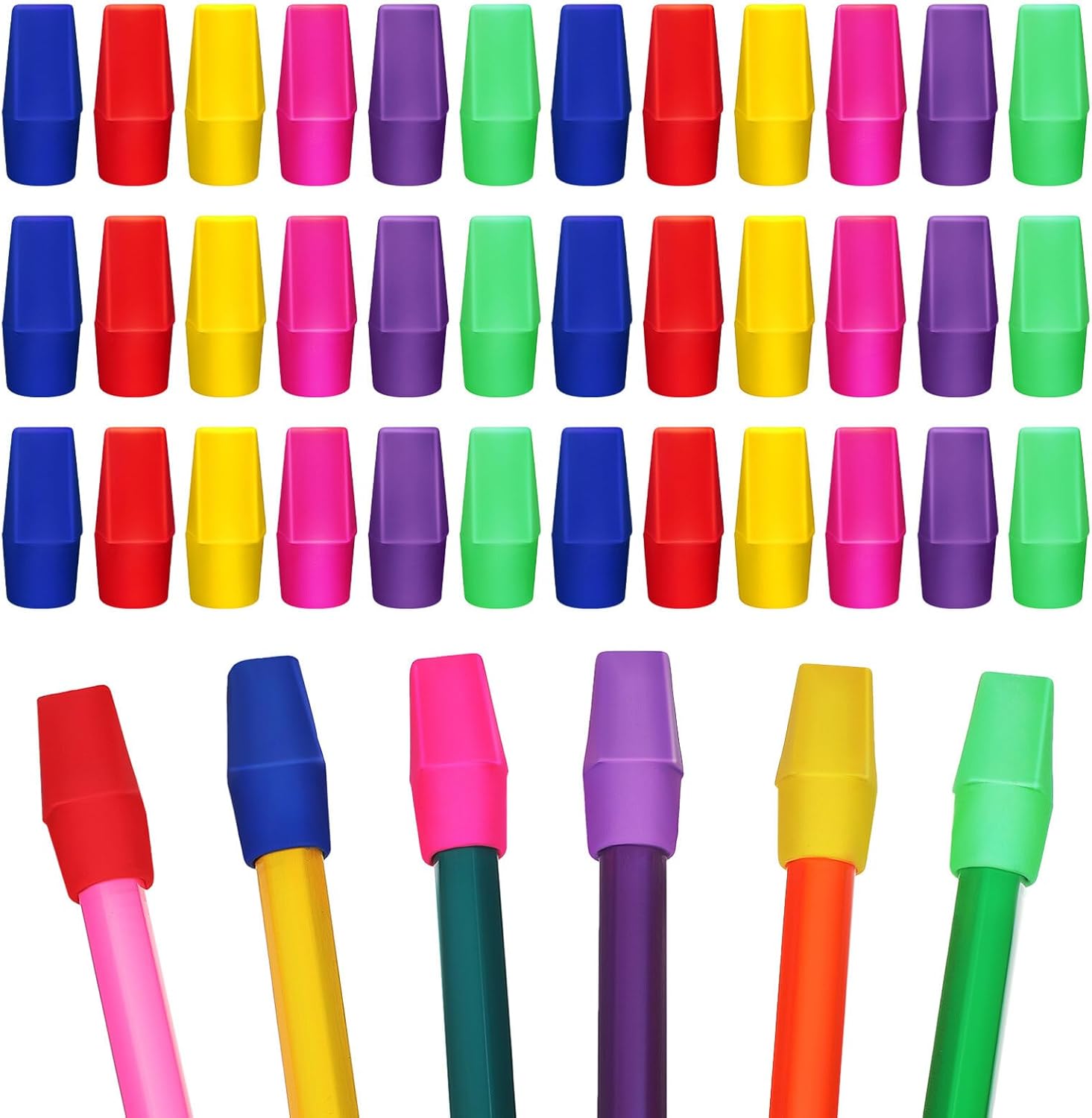NUOBESTY Pencil Eraser Caps 120pcs Pencil Eraser Toppers Pencil Top