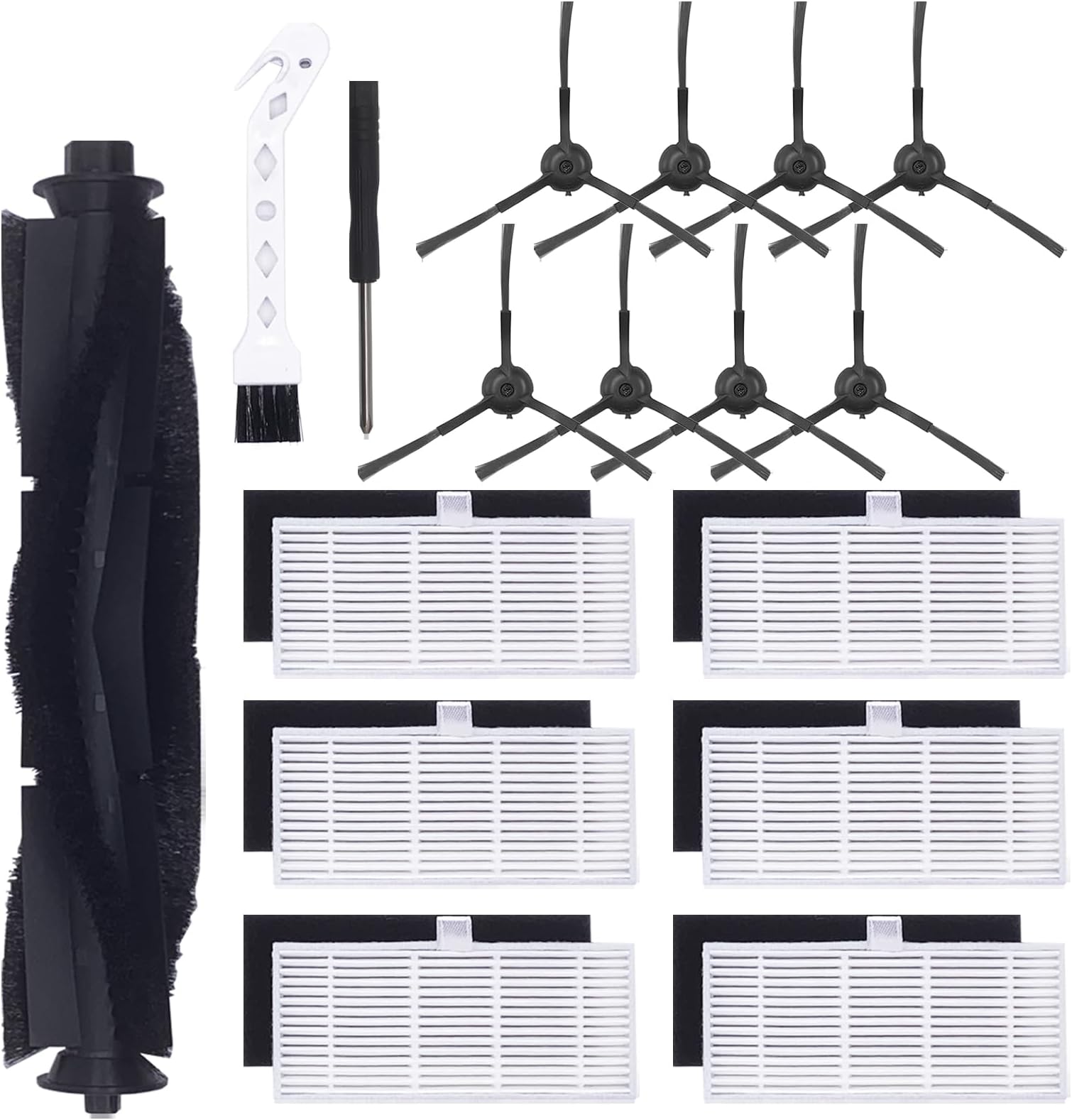 iHRV6-BLK Accessories Kit for iHome AutoVac Nova Self Empty iHRV6-BLK/Ultenic T10 Elite Robot Vacuum Cleaner, 17 Pack