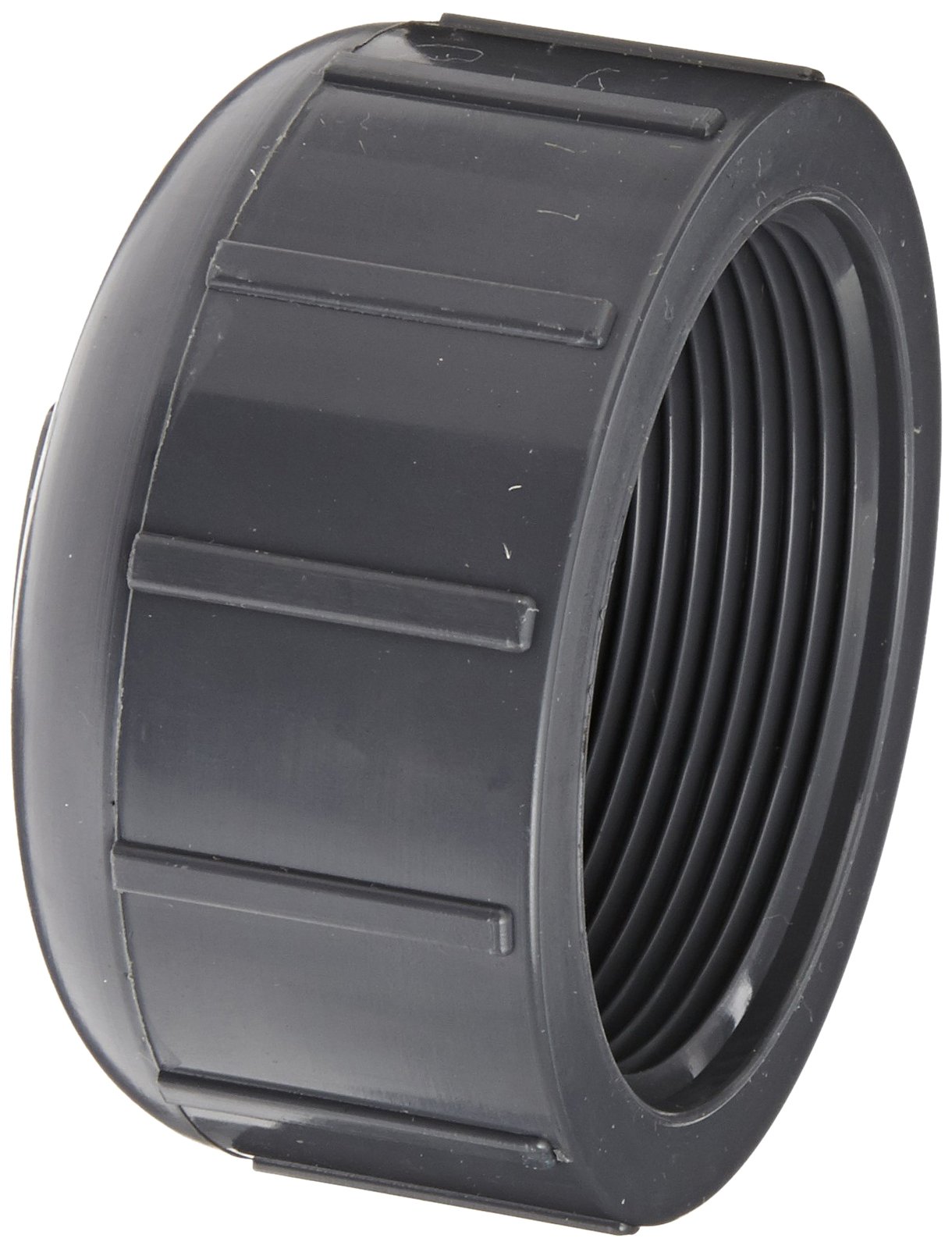 GF los sistemas de tuberías PVC Pipe Fitting, tapón, cuadro 80, gris, NPT hembra, 3", gris, 1