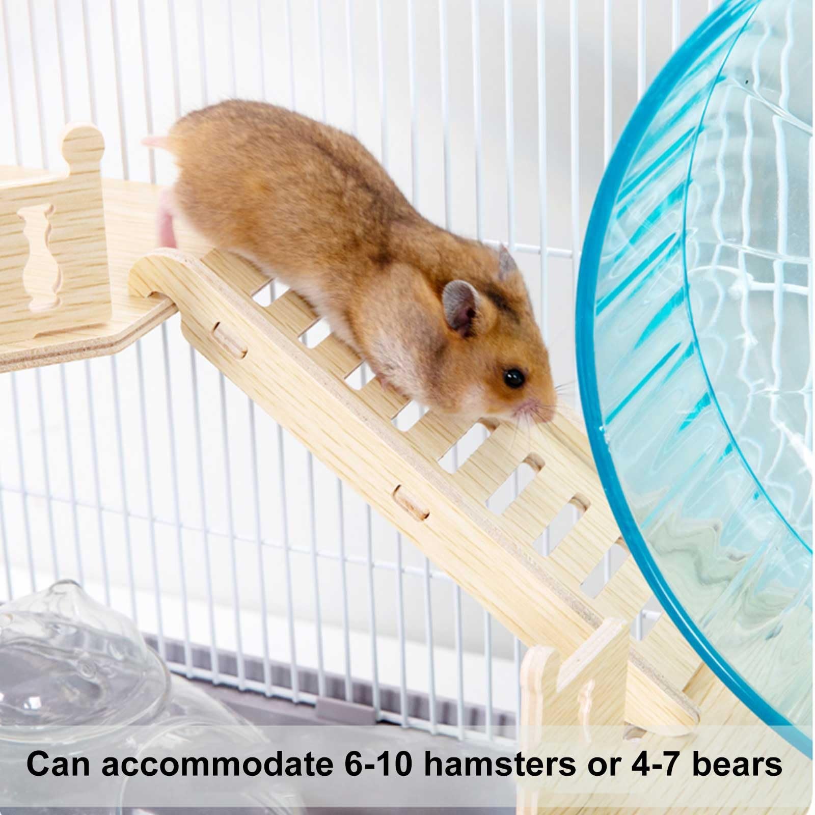 Jaula Hamster Enano de 3 Niveles, Jaulas Portátiles para Ratas, con Baño, Caja de Comida, Etc, Hábitat para Ratones, Jerbos y Jaulas para Animales Pequeños Similares(Orange)