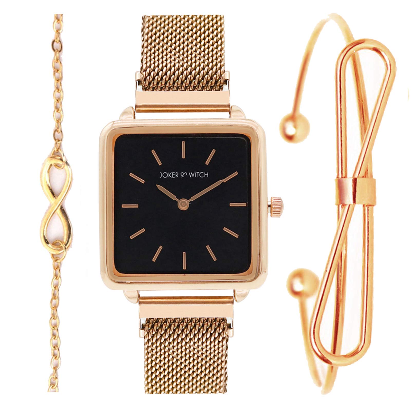 Joker & Witch Stainless Steel Firefly Rosegold Analog Watch Bracelet Set For Women, Black Dial, Rose Gold Band (B08G87588T) Amazon Price History, Amazon Price Tracker