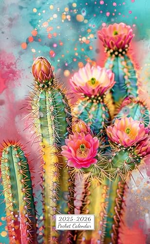 Pocket Calendar 2025-2026 for Purse: Small Size Cactus Two-Year Monthly Planner | 24 Months from January 2025 to December 2026