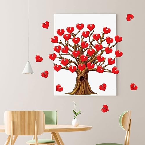 Miniatura 6 de Gersoniel Juego de 90 piezas de decoración de tablón de anuncios para el día de San Valentín, decoración de árbol para el aula, recortes de hojas de