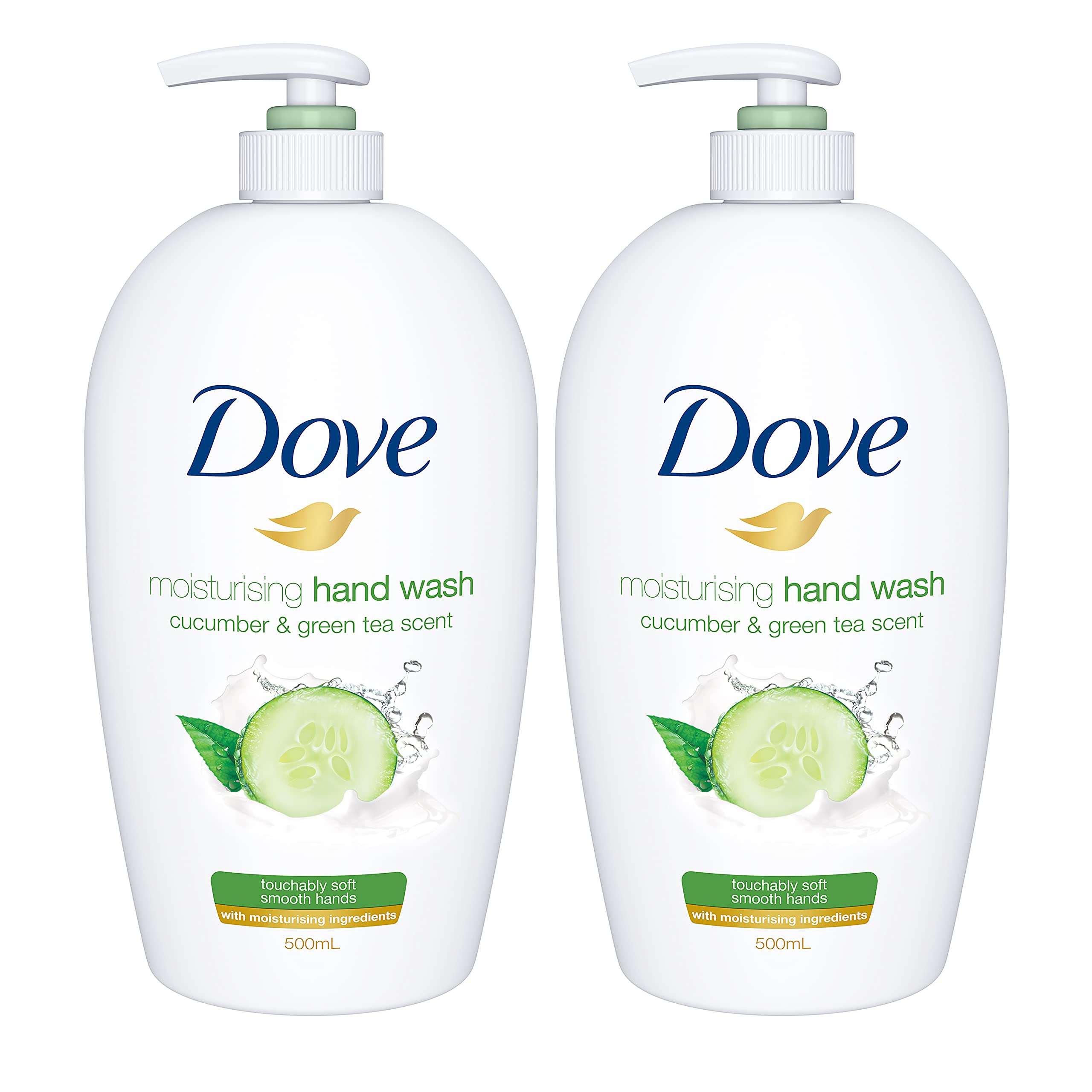 Go Fresh Hand Wash Refreshing, Fresh Touch, Cucumber and Green Tea with ¼ Moisturising Cream, 500ml (Pack of 2)