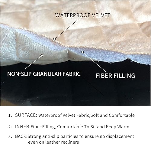 Miniatura 7 de Fundas de Terciopelo para Sillón Reclinable Antideslizantes Impermeables Fundas Grandes para Sillas Reclinables de Cuero Funda Reversible para Sofá