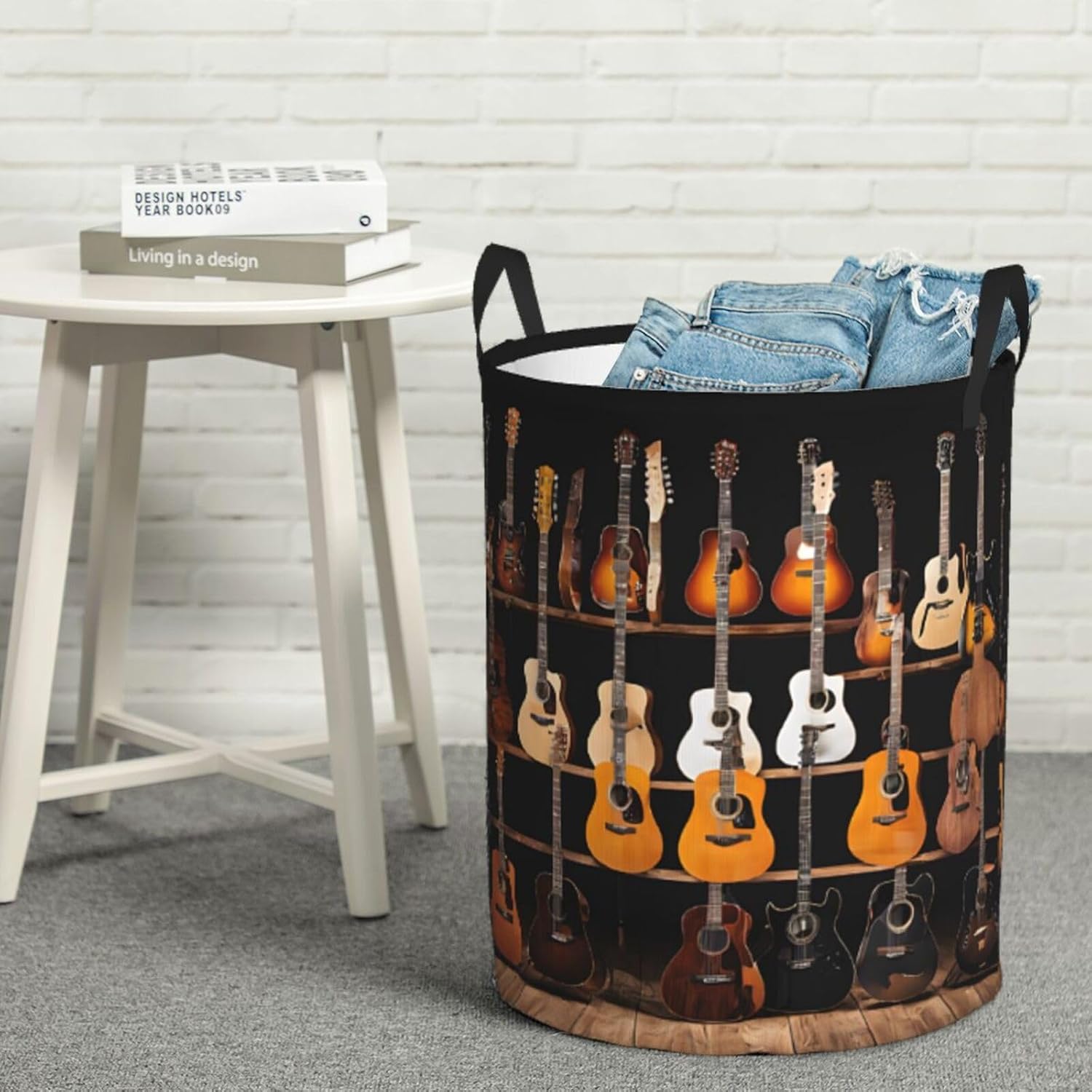 (Guitar Bass Music Musical Instruments) Collapsible Laundry Baskets with Handles Waterproof 16.5 x 13.8 in Laundry Hampers Blanket Toy Storage Basket Laundry Room Organization image 2