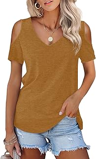 Womens Short/Long Sleeve Cold Shoulder Basic Tee Tops Shirts